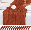 14 Pack Terracotta Cheesecloth Table Runner 17x108 Inch Semi Sheer Boho Gauze Cheese Cloth Fabric Table Runners, for Wedding Party Baby Shower Birthday Home Decor Garden Farmhouse by Unknown