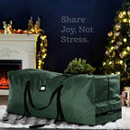 ZOBER 600D Oxford Fabric Rolling Christmas Tree Storage Bag - Fits 7.5 Ft Artificial Trees - Waterproof Christmas Tree Bag For Storage Box For Xmas, Durable Handles and Wheels - Card Slot - Green - Image 2
