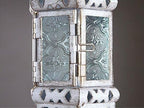 2PCS Moroccan Hanging Decorative Candle Lantern Holder Metal Tealight Candlestick Holder Glass Indoor Outdoor Candle Holder Courtyard Hanging Decoration (Vintage White) - Image 6