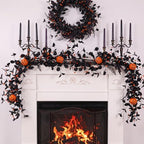 Lighted Halloween Garland for Mantle, Pumpkin Fireplace Decorations - Image 6