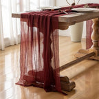 10Pcs Burgundy Cheesecloth Table Runner 120 Inches for Christmas Home Decor - Image 4