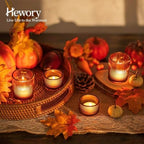Hewory Glass Tealight Candle Holder: 24 PCS Brown Votive Candle Holders - Image 3
