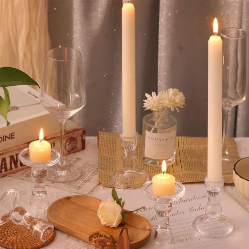 Lanttu 24 Pcs Candlestick Holders Bulk 3.55''x2.56'' Taper Candle Holders - Image 3