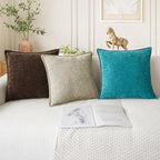 CaliTime Decorative Couch Throw Pillow Covers 24 X 24 Inches Coffee - Image 5