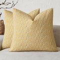 Foindtower Decorative Floral Print Throw Pillow Covers 22×22 Light Yellow by Foindtower