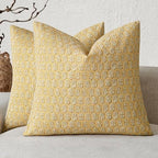 Foindtower Decorative Floral Print Throw Pillow Covers 22×22 Light Yellow by Foindtower