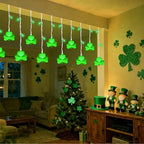 25 LED Green Shamrock Icicle Lights, 6.75FT St. Patricks Day Lights Curtain String Lights with 10 Shamrock & 25 LED Light for Lucky Clover St Patrick's Decorations Indoor Home Window Proch Party Decor - Image 5