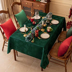 Softalker Christmas Jacquard Rectangle Tablecloth, 60 x 144 inch, Green - Image 3