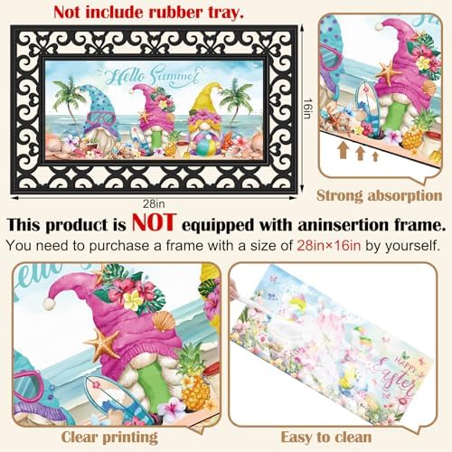 Nuanchu 12 Pack Seasonal Doormat Inserts, 10x22 in, Interchangeable, Gnomes - Image 3