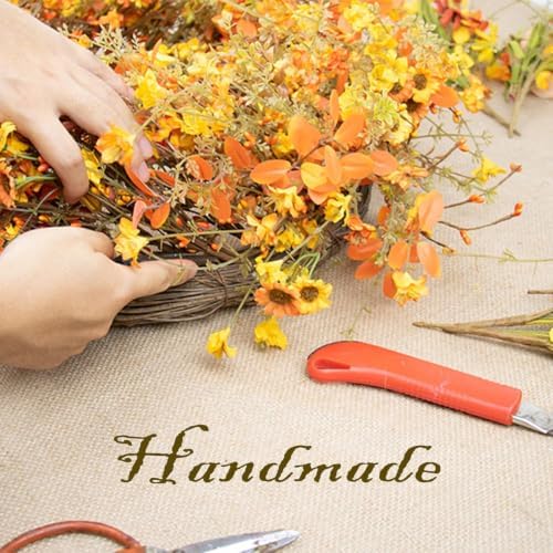 24 Inch Fall Wreaths for Front Door Boho Fall Wreath Rustic Autumn Wreath - Image 3