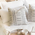 BlissBlush Off White Decorative Throw Pillow Covers 18X18, Set of 2, Boho Farmhouse Square Cushion Cover, Cozy Soft Accent Pillowcase for Couch Sofa Bed Living Room Home Décor by BlissBlush