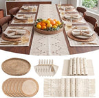 Britimes Table Runner Set, 26 Pack, for Kitchen Decor, Boho Farmhouse by Britimes
