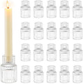 Romadedi Glass Candle Holder for Candlestick, Clear, Pack of 20 by ROMADEDI