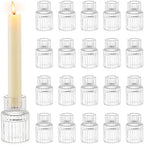 Romadedi Glass Candle Holder for Candlestick, Clear, Pack of 20 by ROMADEDI