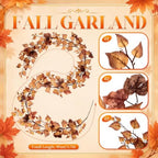 Wavwavw 2 Pack 9ft Fall Garland for Mantle Artificial Leaf Fireplace Decor - Image 2