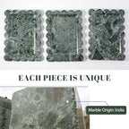 Koville Scalloped Marble Tray, 11"x8" Marble Vanity Tray for Countertop Bathroom Kitchen Dresser, Natural Stone Tray for Jewelry Perfume Home Decor, Decorative Catchall Trays(Green) - Image 4