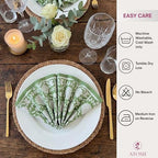 ATOSII Shalimar Green 100% Cotton Fall Cloth Designer Dinner Napkins, Handblock Print, Washable Durable Linen for Everyday Use Wedding Parties Outdoors Christmas I 20 X 20 Inches I Set of 4 - Image 6