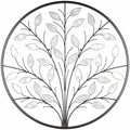 ALICE HOUSE Metal Wall Art with Shell Leaves, 26" Tree Wall Sculpture, Wall Decor for Living Room, Dining Room, Bedroom, Entryway AL4101 by ALICEHOUSE