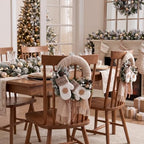 Suncalla 20" Winter Farmhouse Wreath Xmas Door Decor Snowflake Gloves - Image 6