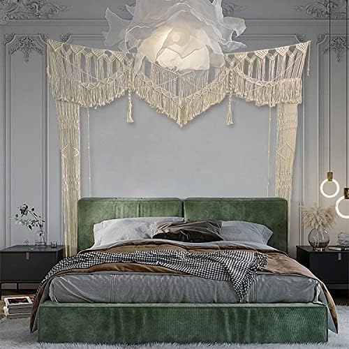 Kiido Large Macrame Wedding Backdrop(71" W x 86" L) for Arbor/Arch Bohemian Wall Hanging Decor Boho Doorway/Window Curtains Room Divider - Image 5