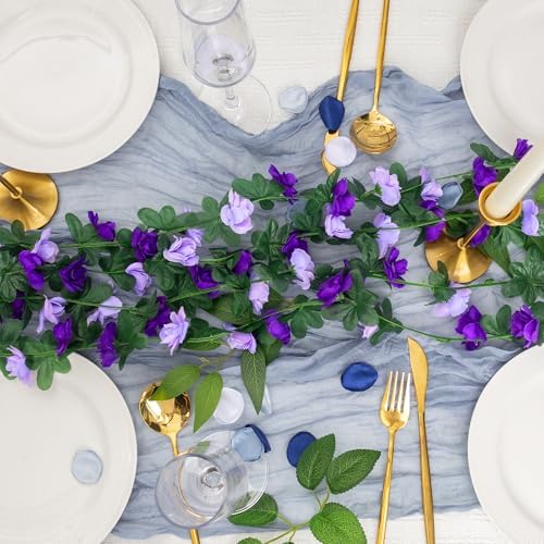 BSMYBO Artificial Purple Rose Flower Garlands 10 PCS 82 FT for Backdrop - Image 6