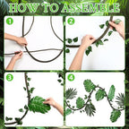 57Pcs Jungle Theme Party Decorations Fake Rattan Strands with Palm Leaves - Image 5
