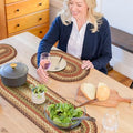 Homespice Gingerbread Jute Braided Table Runner, Oval 8x28 Set of 2 by Homespice