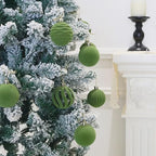 20Pcs Velvet Ornaments for Christmas Tree,2.36In Christmas Ornaments Set - Image 2