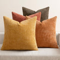 MIULEE Decorative Chenille Fall Pillow Covers Orange Brown 18x18 Pack of 4 by MIULEE