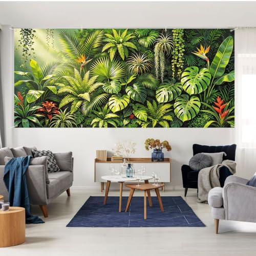 6X13FT Summer Tropical Leaves Garage Door Cover Decorations Tropical Leaves Garage Door Banner for Outdoor Indoor Summer Party Photography Backdrop - Image 6
