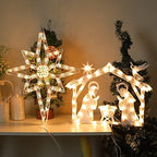 2 Pack Christmas Window Lighted Decorations,Christmas Window Silhouette Lights,Double Side Sign Lamp for Holiday Indoor Wall Door Glass Decorations,Polaris,Nativity - Image 6