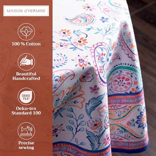 Maison d' Hermine Table Cloth Round Table Reusable 100% Cotton 63" Diameter - Image 2