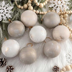Yunlly 12 Pcs Neutral Christmas Ornament, Ivory Taupe Beige, 4'' - Image 2