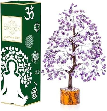 Crocon® Amethyst Crystal Tree of Life 10-12" Birthday Gifts for Women Men by Crocon
