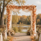 4 Pcs 6Ft Fall Eucalyptus Garland, Artificial Orange Faux Eucalyptus Plants Autumn Leaves Fake Vines for Table Home Wedding Mantle Thanksgiving Decor - Image 7