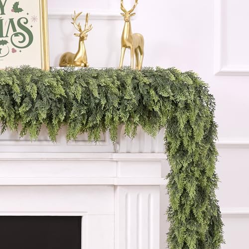 9FT Christmas Artificial Cedar Garland for Mantel by Unknown