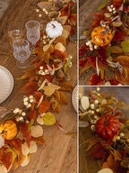 Thanksgiving Decorations - Clycaloor 6.8FT Fall Garland Maple Leaf, Artificial Autumn Hanging Vine Garland Thanksgiving Decor for Home Wedding Fireplace Party Christmas Halloween - Image 3