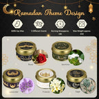 MTLEE 20 Set Ramadan Mubarak Scented Candle with Organza Bag and Cards Ramadan Gifts Eid Candles Muslim Scented Light Islamic Party Favors Gifts for Home Muslim Islam Festival Holiday Decor (Gold) - Image 3
