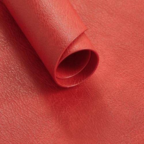 MOSAYT Vinyl Faux Leather Oval Placemats, Set of 6, Red - Image 6