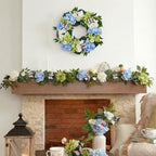 Valery Madelyn 24" Hydrangeas Spring Summer Wreaths for Front Door - Image 2