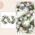 70 Inch Spring Garland, Pink Peony & Blue Daisy Artificial Garlands with Lavender & Eucalyptus,Flower Garland for Wedding Arch Mantel Table Front Door Window Home Decor - Image 4