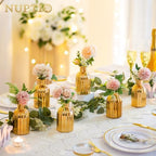 NUPTIO Gold Glass Bud Vases, Mini Vintage Bottle, 5.51" Tall, 12 Pcs - Image 2