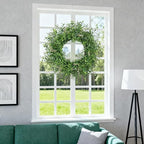 24 Inch Summer Wreaths for Front Door Wreath Spring Outdoor Green Door Wreath for All Seasons Porch Wall Indoor Outdoor Living Room Bedroom Window Farmhouse Home Decoration - Image 5