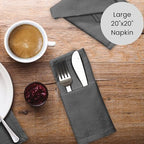 Cotton Clinic Cloth Dinner Napkins Set of 12 - Perfect Everyday Use Table Napkins - Soft Durable Washable - Ideal for Party Wedding Christmas Easter -20x20 inch Dark Grey - Image 4