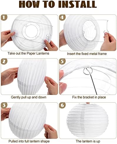 Treela 30pack White Chinese Paper Lanterns for Wedding Party Decor, 10" - Image 2