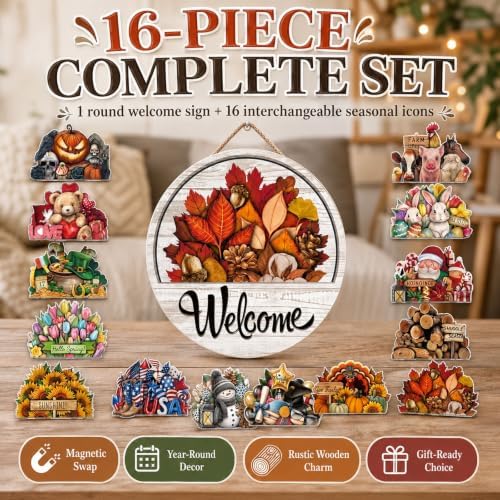16 Pcs Interchangeable Magnetic Welcome Sign for Front Door，2Set - Image 2