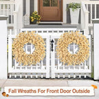 26 Inch Fall Wreaths for Front Door Large Full Autumn Wreath Outdoor Decor - Image 6