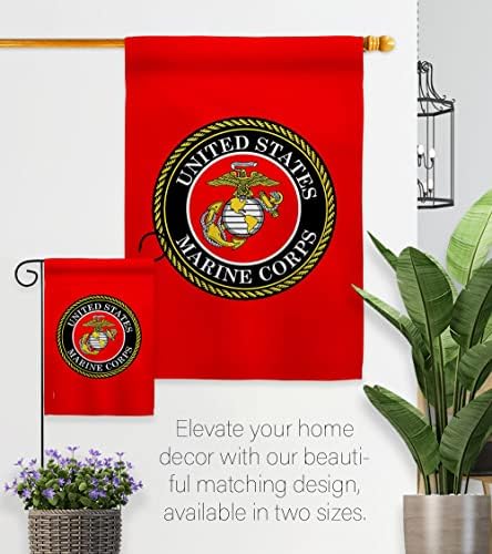 US Military Marine Corps Garden Flag - Set with Stand Armed Forces USMC Semper Fi United State American Veteran Retire Official - House Banner Small Yard Gift Double-Sided Made In USA 13 X 18.5 - Image 7