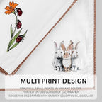 FINGERCRAFT Cloth Napkins Set of 12, 100% Cotton, 20x20 Inch, Multi Print - Image 4