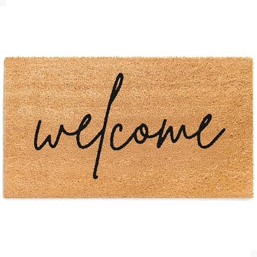 THEODORE MAGNUS Door Mat - Welcome Mat for Front Door with Non-Slip Backing - Durable Coir Doormat - Perfect for Outside Entrance and Entryway Matt - Outdoor/Indoor - Warm Welcome - 17" x 30" by TheodoreMagnus